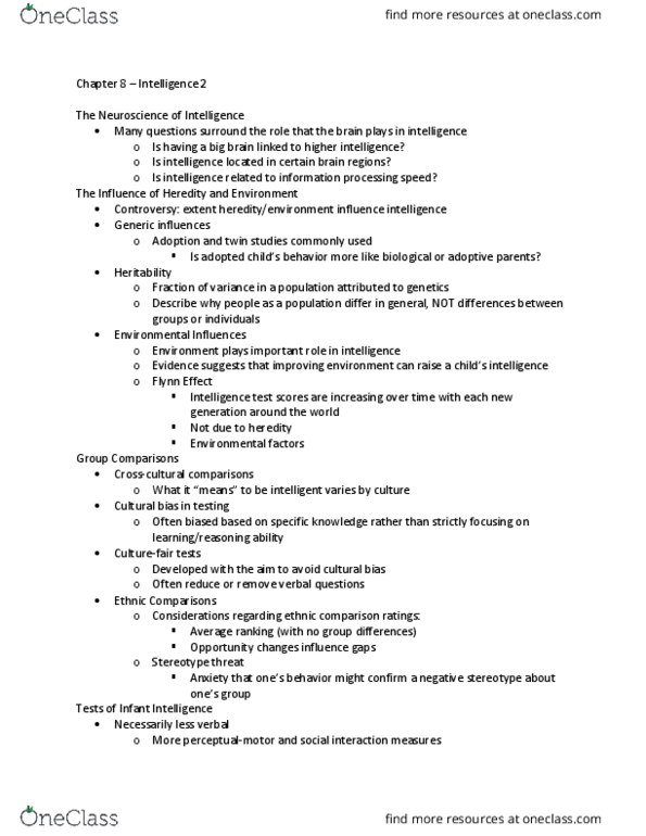 PSYC 20651 Lecture Notes - Lecture 11: Cultural Bias, Flynn Effect, Stereotype Threat thumbnail