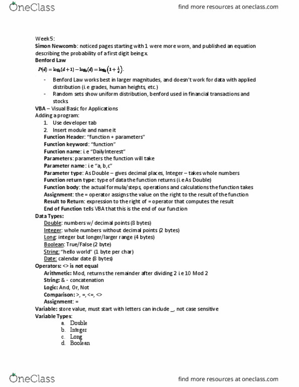 Computer Science 2034A/B Lecture Notes - Lecture 5: Simon Newcomb thumbnail