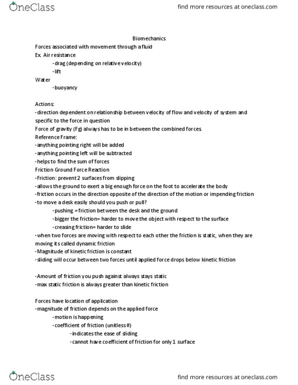 KINE 3030 Lecture 12: Biomechanics Friction Lecture thumbnail