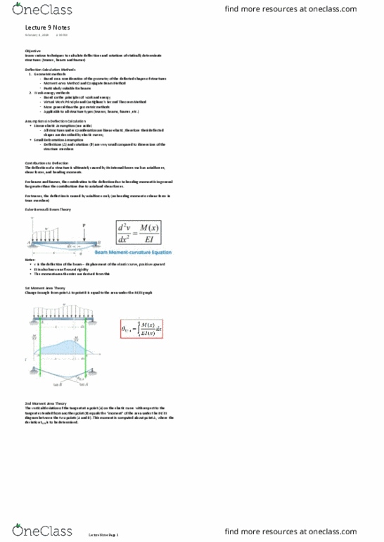 Civil and Environmental Engineering 2221A/B Lecture Notes - Lecture 9: Flexural Rigidity, Statically Indeterminate, Virtual Work thumbnail