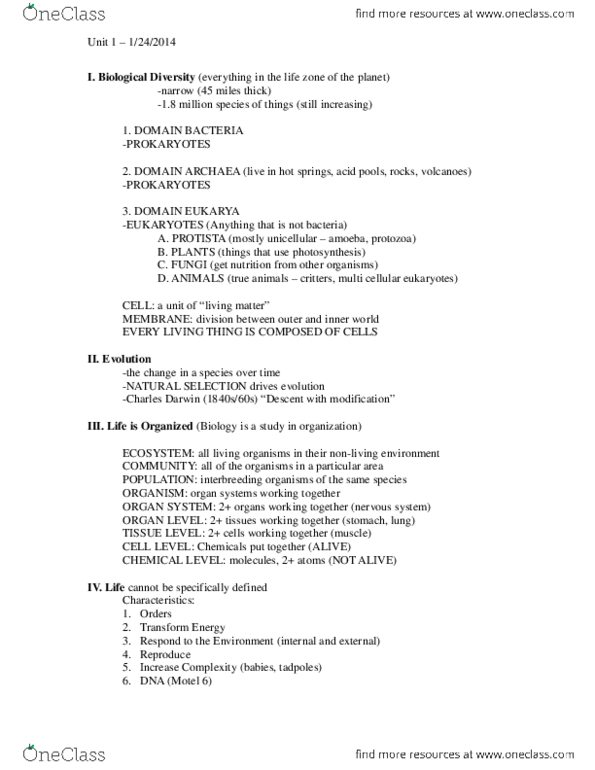 BIO_SC 1010 Lecture Notes - Protozoa thumbnail