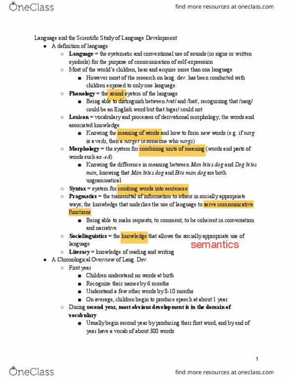 PSY 3136 Lecture Notes - Lecture 1: Institute For Operations Research And The Management Sciences, Noam Chomsky, Phonological Development thumbnail