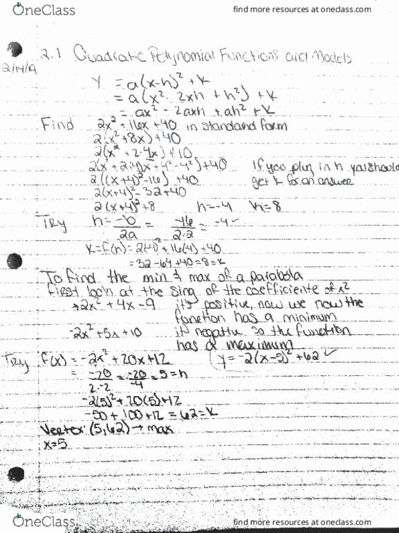 MATH 1060Q Lecture 8: Sect. 2.1 and 2.2 cover image