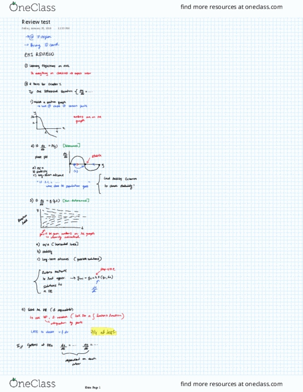 Applied Mathematics 1201A/B Chapter 1: Differential Equations Test Review thumbnail