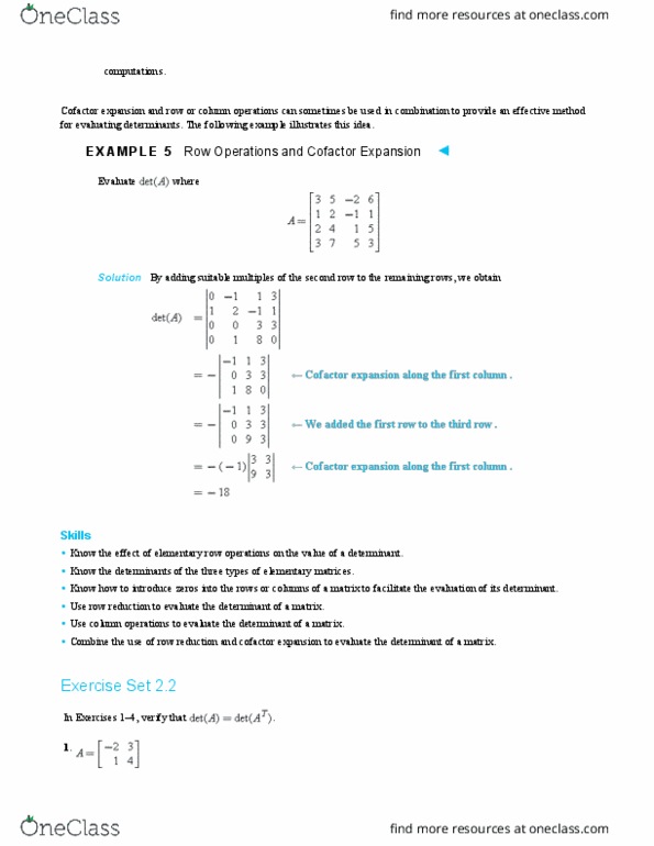 MATH 3510 Chapter Notes - Chapter 7: Elementary Matrix, Gaussian Elimination, Row Echelon Form thumbnail