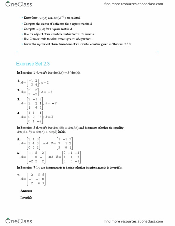 MATH 3510 Chapter Notes - Chapter 8: Row Echelon Form, Invertible Matrix, Elementary Matrix thumbnail