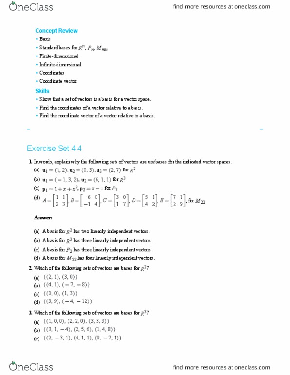 MATH 3510 Chapter Notes - Chapter 16: Invertible Matrix, Coordinate Vector, John Wiley & Sons thumbnail