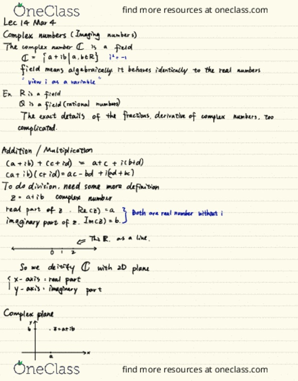 MATA36H3 Lecture 17: complex numbers thumbnail