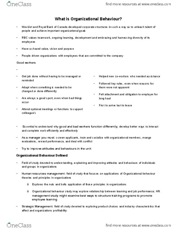 ORGS 1000 Chapter Notes - Chapter 1: Weighted Arithmetic Mean, Office Space, Air Canada thumbnail