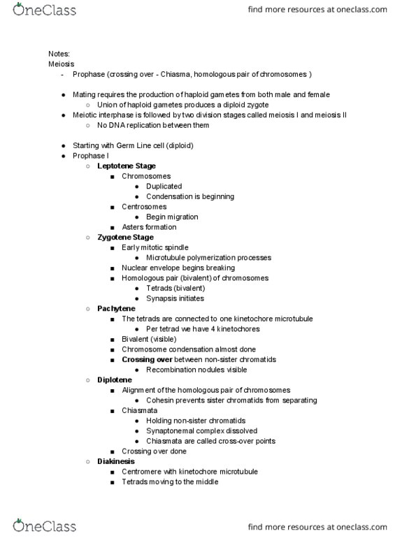 BIO207H5 Lecture Notes - Lecture 10: Sister Chromatids, Spindle Apparatus, Synaptonemal Complex thumbnail