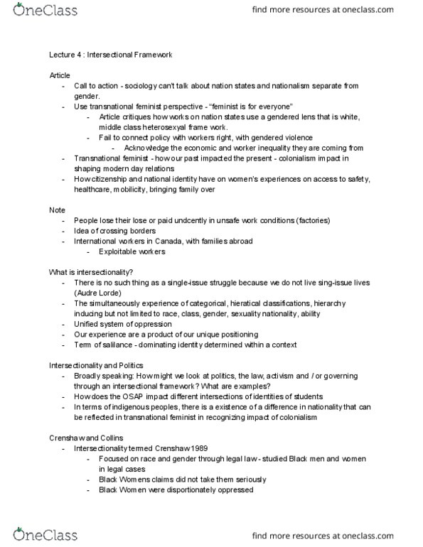 SOCIOL 4UU3 Lecture 4: Intersectional framework thumbnail