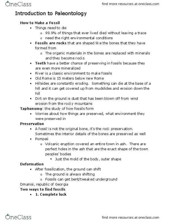 L48 Anthro 150A Lecture Notes - Lecture 24: List Of Macos Components, Types Of Volcanic Eruptions, Taphonomy thumbnail