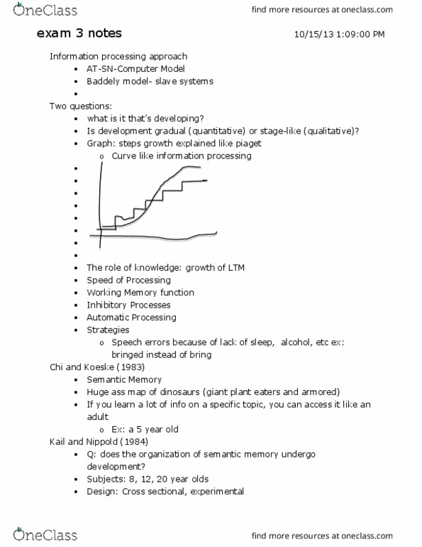 L33 Psych 321 Lecture Notes - Lecture 13: Mental Rotation, Information Processing, Memory Span thumbnail