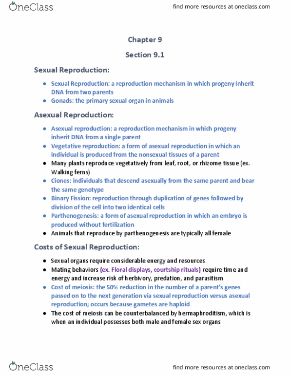 BIOL 2140 Lecture Notes - Lecture 6: Vegetative Reproduction, Parthenogenesis, Rhizome thumbnail