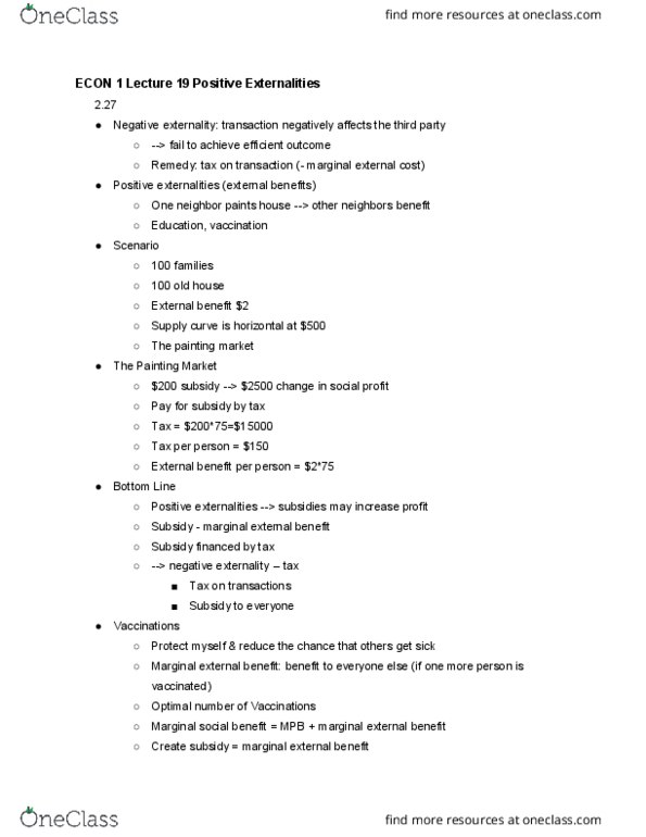 ECON 1 Lecture Notes - Lecture 23: Industrial Policy, Social Cost, Marginal Utility cover image