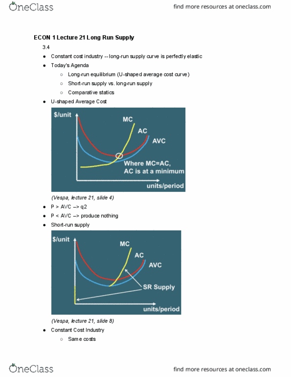 ECON 1 Lecture Notes - Lecture 25: Net Income, Marginal Cost, Comparative Statics cover image