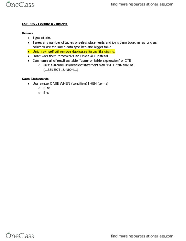 CSE 385 Lecture Notes - Lecture 8: Hierarchical And Recursive Queries In Sql, Switch Statement thumbnail