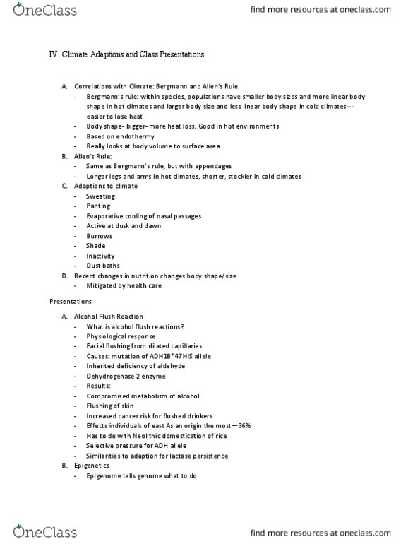 ANTH 350 Lecture Notes - Lecture 18: Adh1B, Passive Immunity, Evaporative Cooler thumbnail