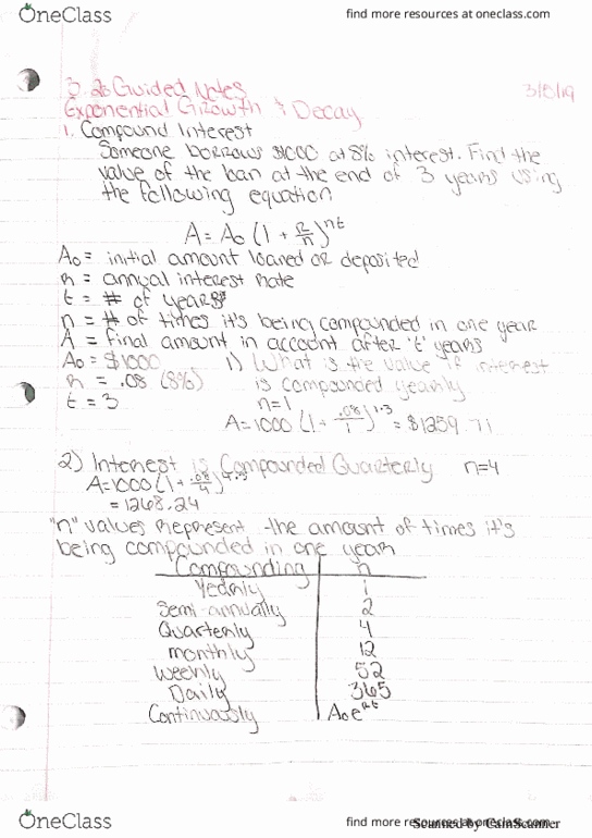 MATH 1060Q Lecture 13: Section 3.2B and 3.3 thumbnail