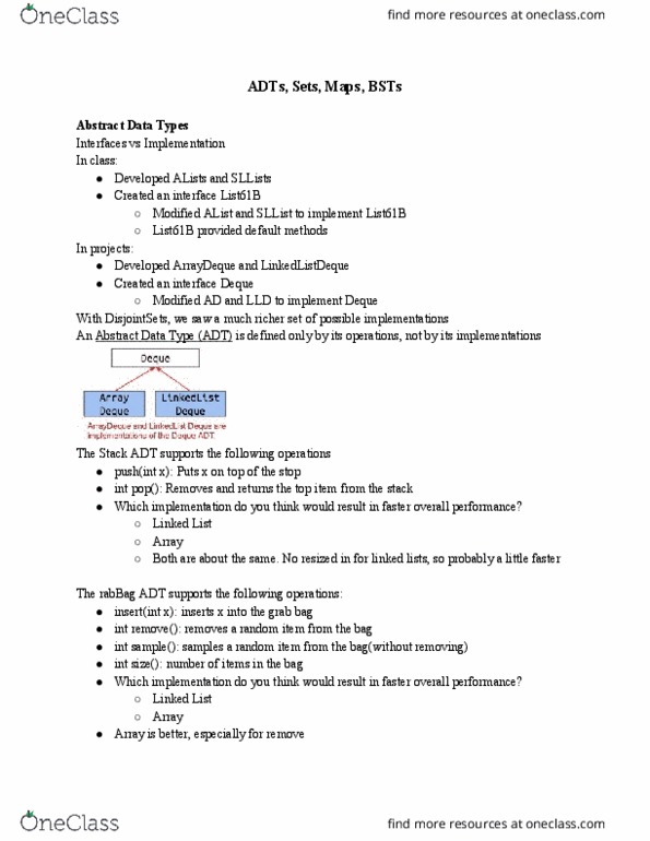 COMPSCI 61B Lecture Notes - Lecture 16: Linked List, Binary Tree, Java Syntax thumbnail