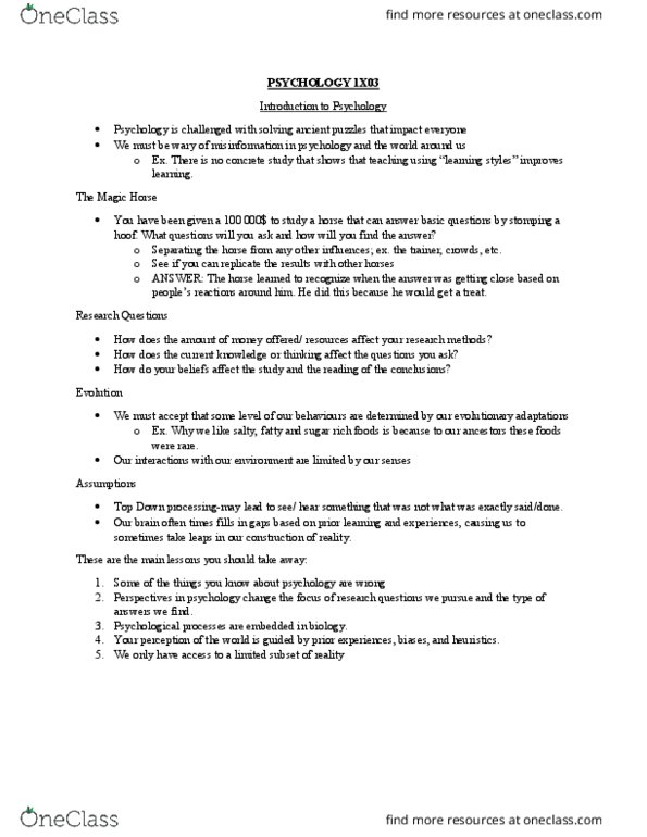 PSYCH 1X03 Lecture Notes - Lecture 1: Energy Drink, Dependent And Independent Variables, Confounding thumbnail