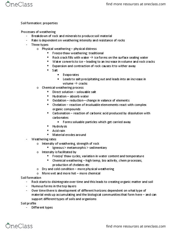 GEOG 203 Lecture Notes - Lecture 8: Soil Texture, Acid Rain, Soil Horizon thumbnail