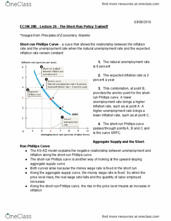 ECON 20B Lecture Notes - Lecture 26: Real Wages, Phillips Curve, Aggregate Supply thumbnail