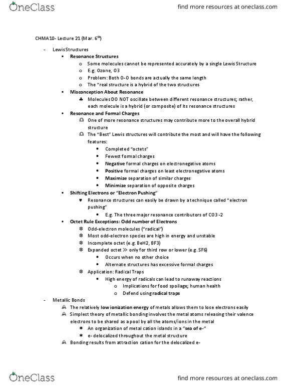 CHMA10H3 Lecture 21: Resonance Structures thumbnail