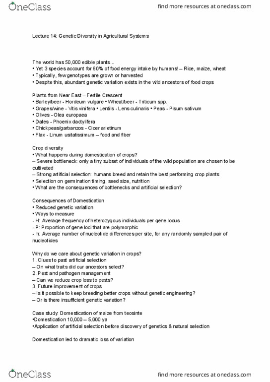 BIO220H1 Lecture Notes - Lecture 17: Chickpea, Date Palm, Vitis Vinifera thumbnail