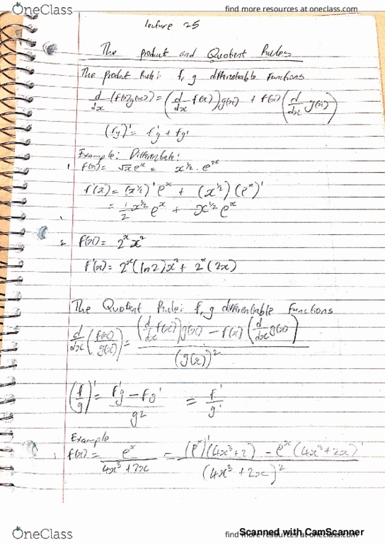 MATH114 Lecture 25: The Product and Quotient Rule cover image