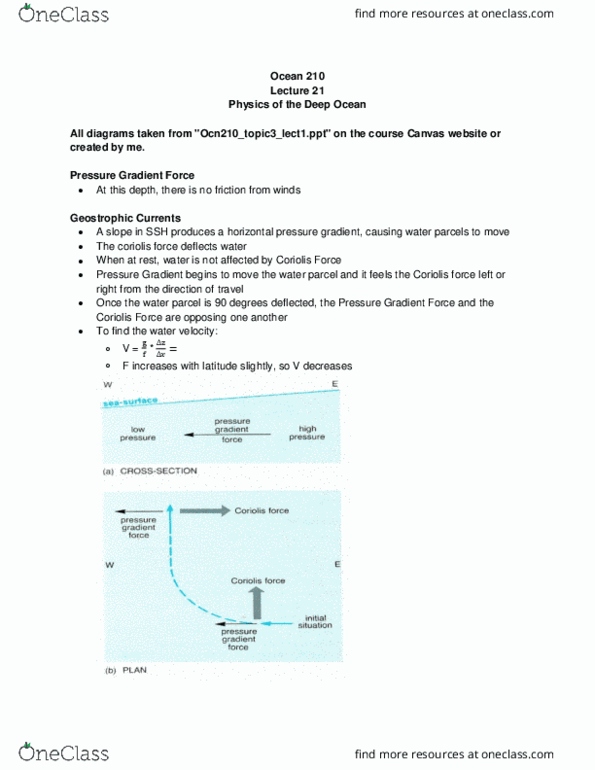 OCEAN 210 Lecture Notes - Lecture 21: Coriolis Force thumbnail