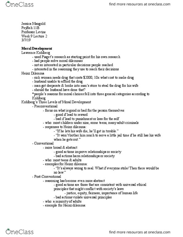 PSY BEH 11B Lecture Notes - Lecture 16: Universal Grammar, Ventromedial Prefrontal Cortex, Mother Teresa thumbnail