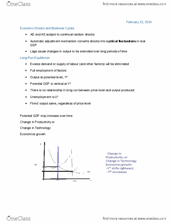 ECON 1P92 Lecture Notes - Output Gap, Potential Output, Full Employment thumbnail