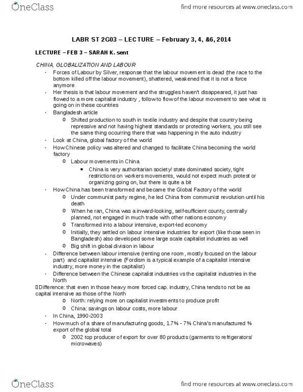 LABRST 2G03 Lecture Notes - Lecture 5: Production Quota, Tves, Wage Theft thumbnail