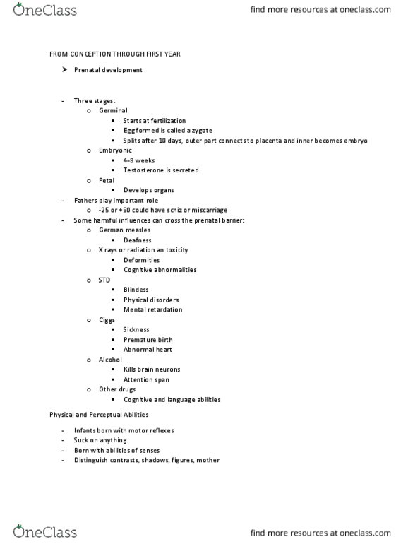PSYC 1030H Lecture Notes - Lecture 13: Rubella, Preterm Birth, Intellectual Disability thumbnail