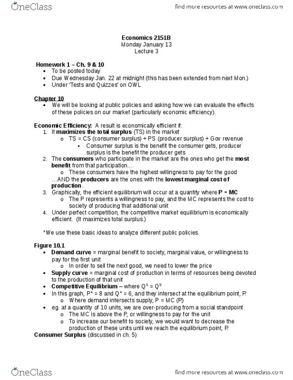 Economics 2150A/B Lecture Notes - Lecture 3: Lifesaving, Tax Incidence, Insulin thumbnail