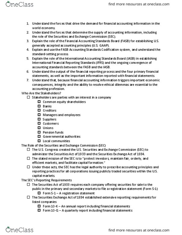 ACC 305 Lecture Notes - Lecture 1: Financial Accounting Standards Board, International Accounting Standards Board, Generally Accepted Accounting Principles (United States) thumbnail