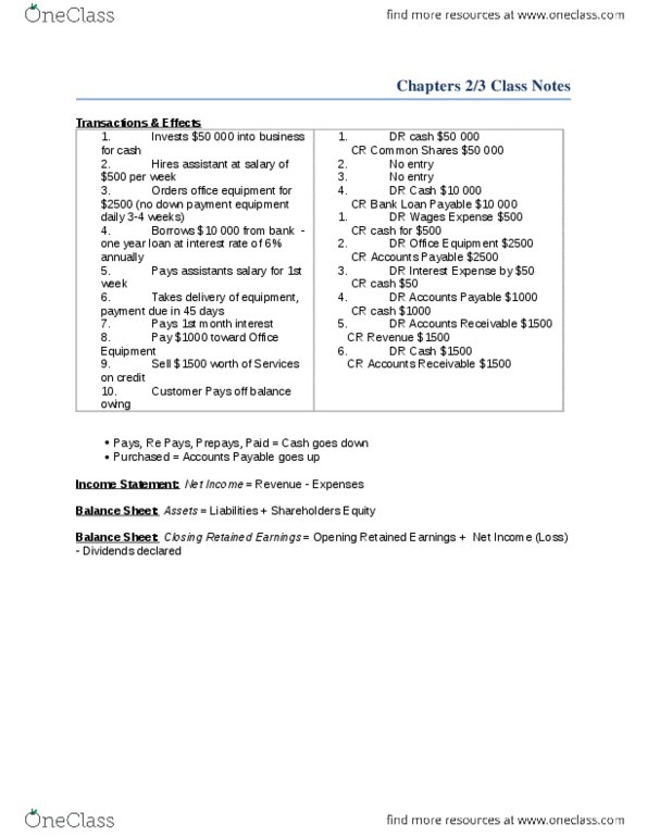 AFM123 Lecture Notes - Retained Earnings, Income Statement thumbnail