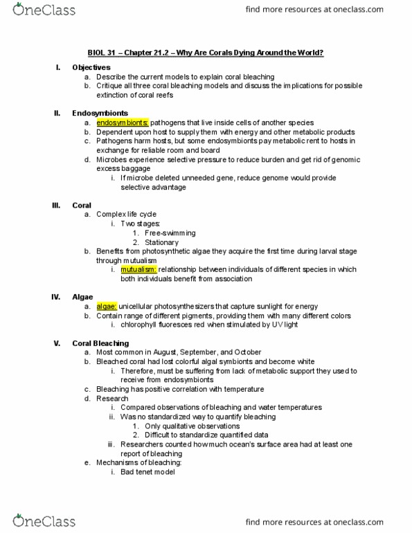 BIOL 031 Chapter Notes - Chapter 21.2: Microorganism, Chlorophyll, Threshold Model thumbnail