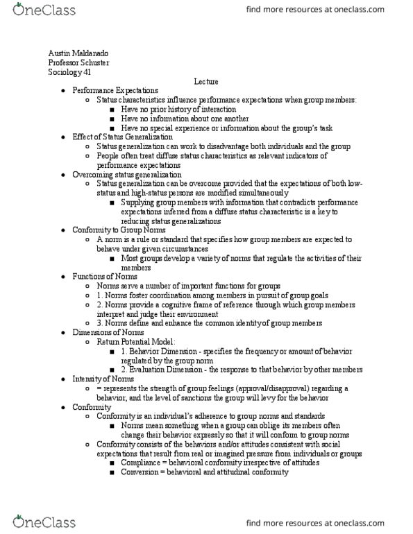 SOCIOL 41 Lecture Notes - Lecture 74: Arthur Schuster thumbnail