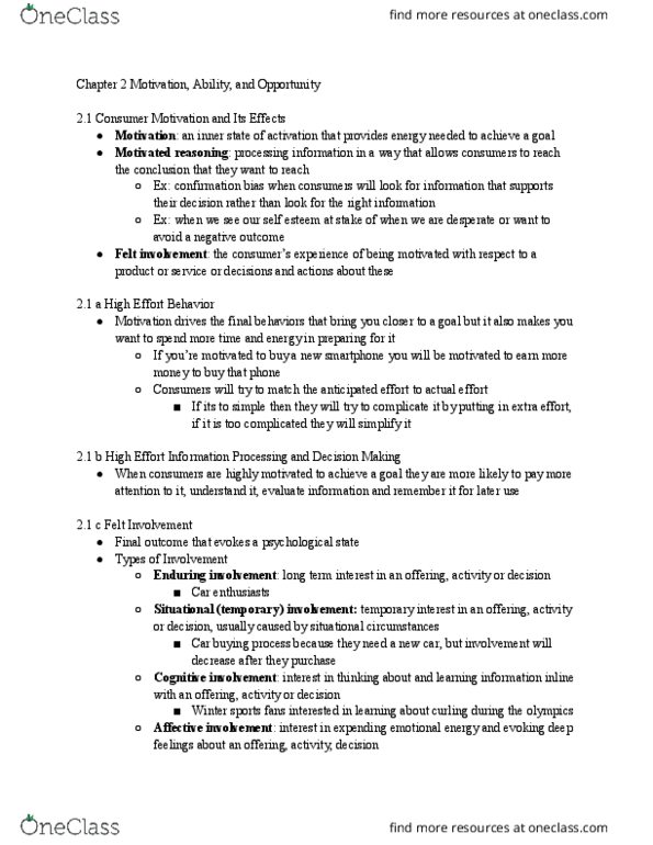 SMG MK 445 Chapter Notes - Chapter 2: Self-Actualization, Goal Setting, Old Age thumbnail