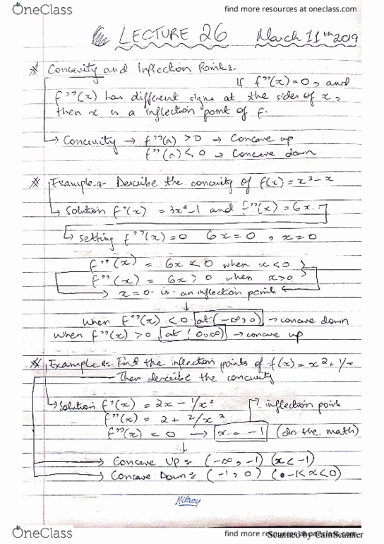 MATH 265 Lecture 26: Concave Up and Down cover image