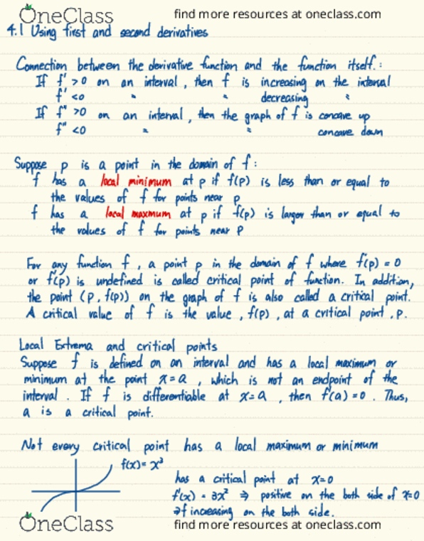 MAT135H1 Lecture Notes - Lecture 28: Maxima And Minima, Thx cover image