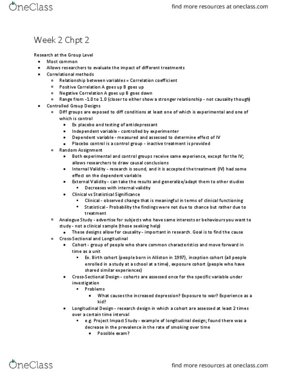 Psychology 2030A/B Lecture Notes - Lecture 3: Internal Validity, Dependent And Independent Variables thumbnail