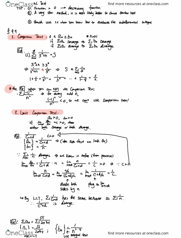MAT136H1 Lecture 19: 9.9 Test for convergence and divergence 9.5 Power Series differential Intervel of convergence cover image