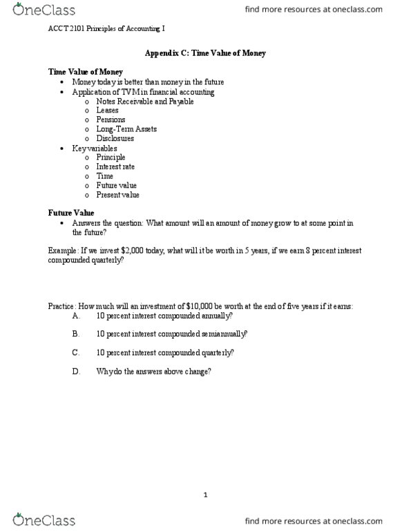 ACCT 2101 Lecture Notes - Lecture 1: Interest Rate, 18 Months, Accrued Interest thumbnail