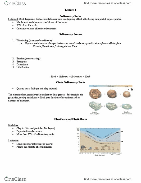 GEO 1111 Lecture Notes - Lecture 4: Clay Minerals, Parent Rock, Mass Wasting thumbnail