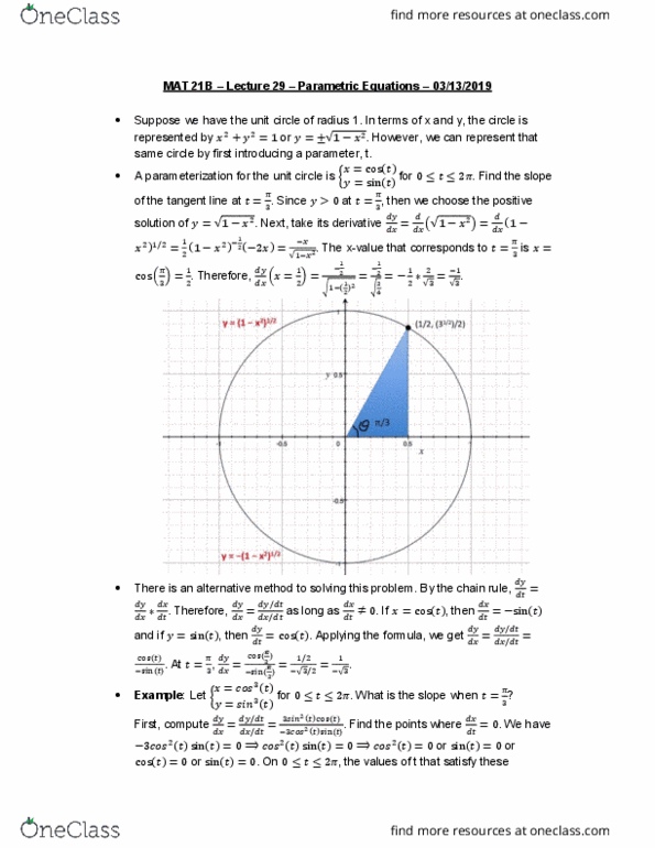 MAT 21B Lecture Notes - Lecture 29: Unit Circle, Product Rule, Direct Comparison Test cover image