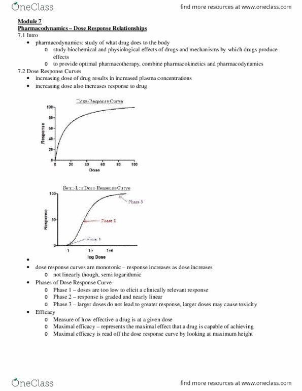 Pharmacology 2060A/B Lecture Notes - Insulin Receptor, Gaba Receptor, Pharmacodynamics thumbnail