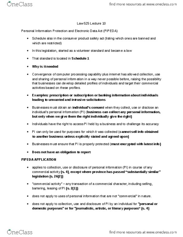 LAW 525 Lecture Notes - Lecture 10: Multiple Choice, Secondary Market, Equifax thumbnail